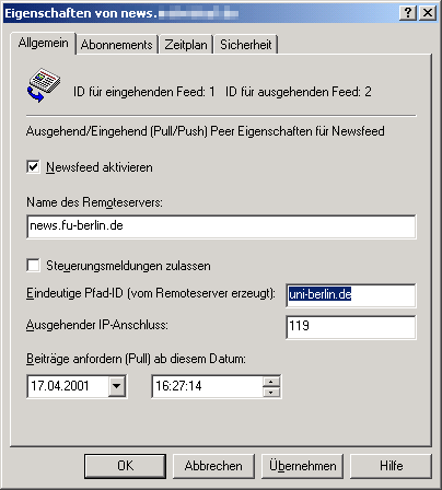 Properties - final settings