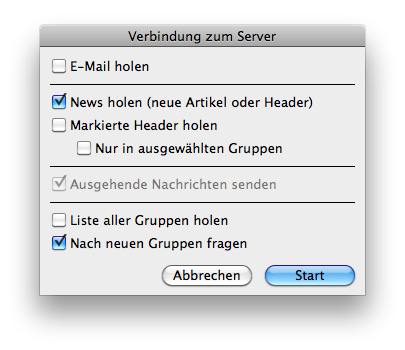 Verbindung zum Server - News holen