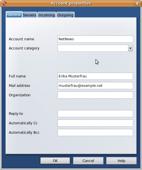 Register 'General': Account name