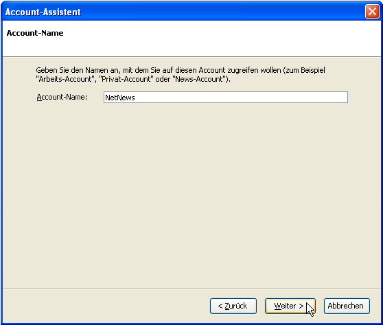 Account-Assistent: Account-Name